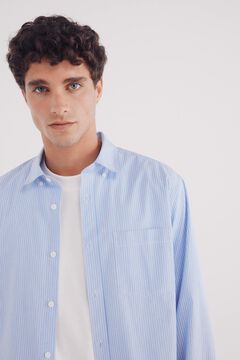 Springfield Camisa rayas popelín azul