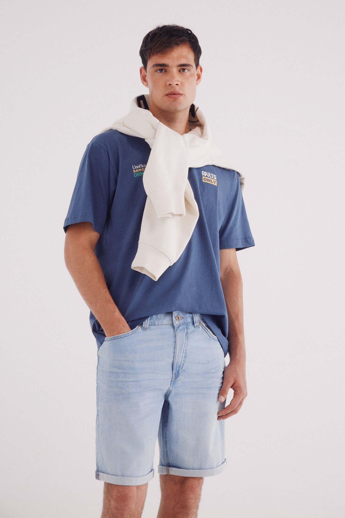 Springfield Bermuda vaquera ultra ligera regular fit azul indigo