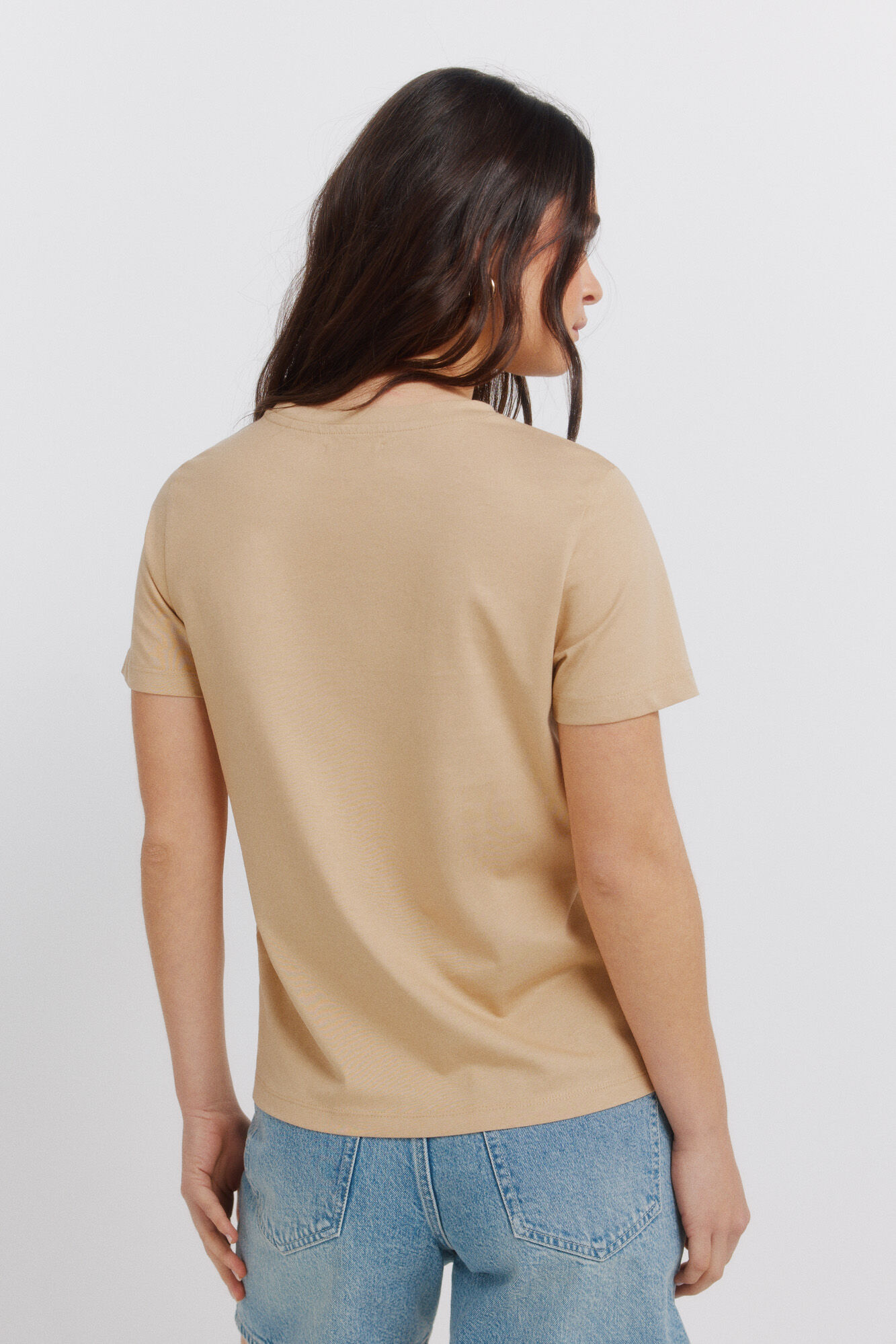 Springfield Playera de algod&oacute;n con estampado caf&eacute;