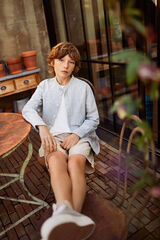 Springfield Camisa rayas niño verde