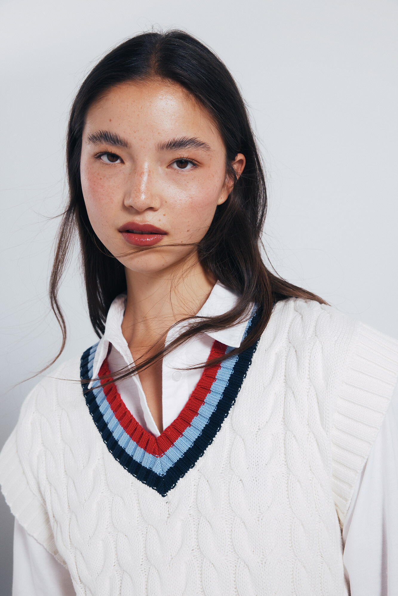 Springfield Chaleco contraste canal&eacute; nude