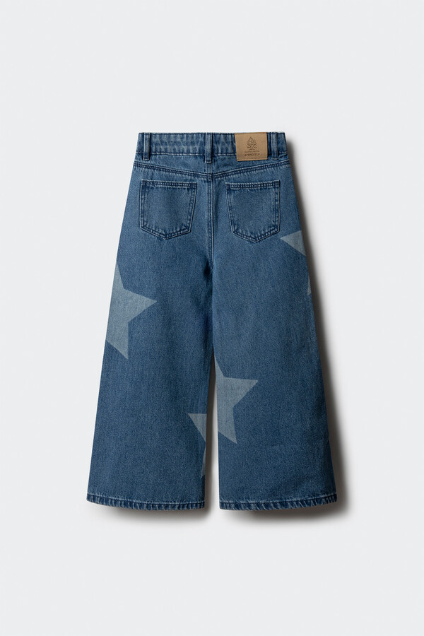 Springfield Kids Jeans denim culotte ESTRELLAS niña azulado