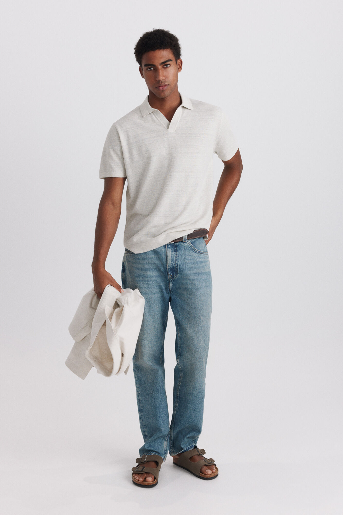 Springfield Jeans straight fit sobrete&ntilde;ido azul