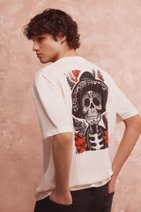 Springfield Playera con sombrero mexicano de calavera marfil