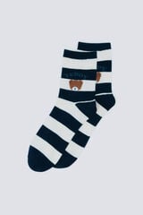 Springfield Calcetín osito rayas marino