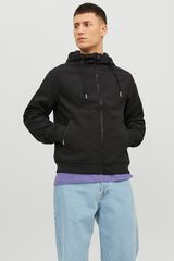 Jack & Jones Chamarra softshell con capucha negro