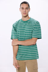 Springfield Playera raya marinera verde