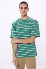 Springfield Playera raya marinera verde