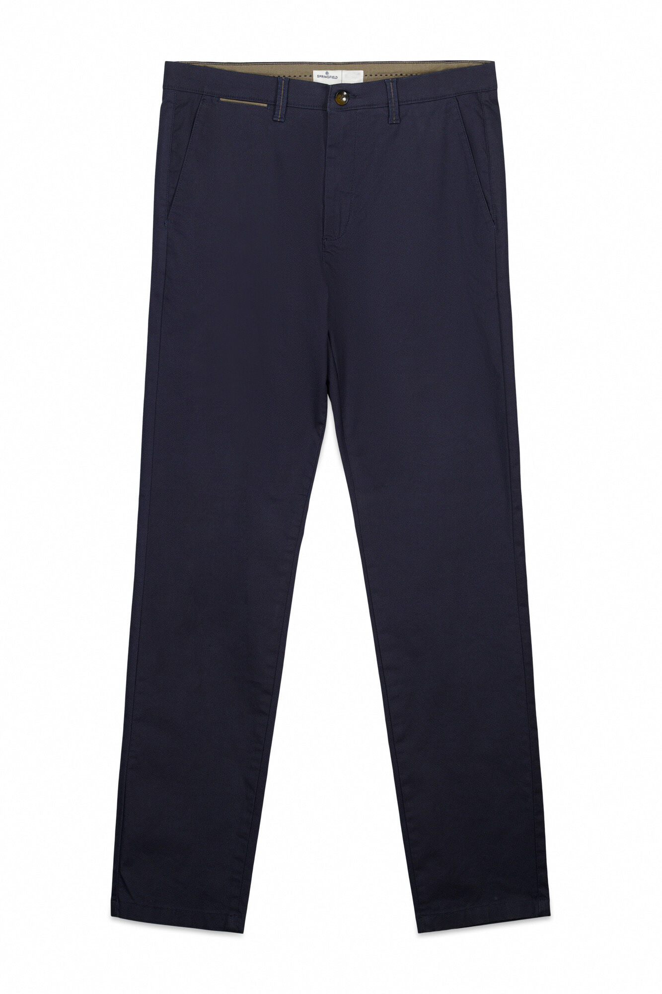 Springfield Pantal&oacute;n chino microestampado slim fit azul mezcla