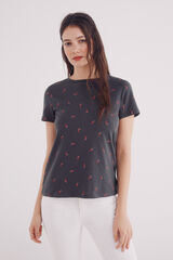 Springfield Playera estampado frutas gris