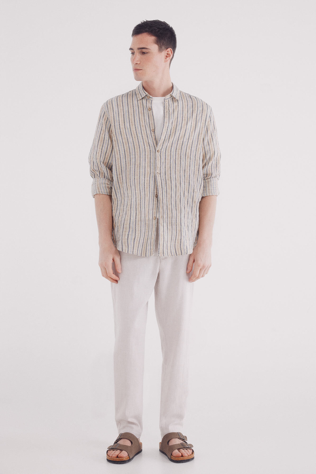 Springfield Camisa rayas blanco