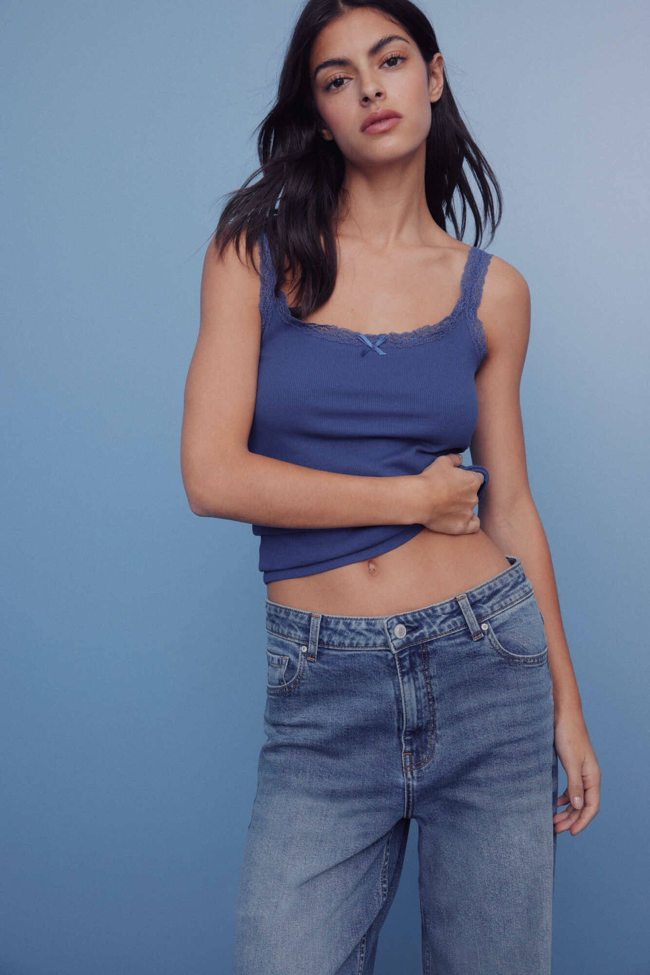 Springfield Jeans s&uacute;per anchos y c&oacute;modos azul