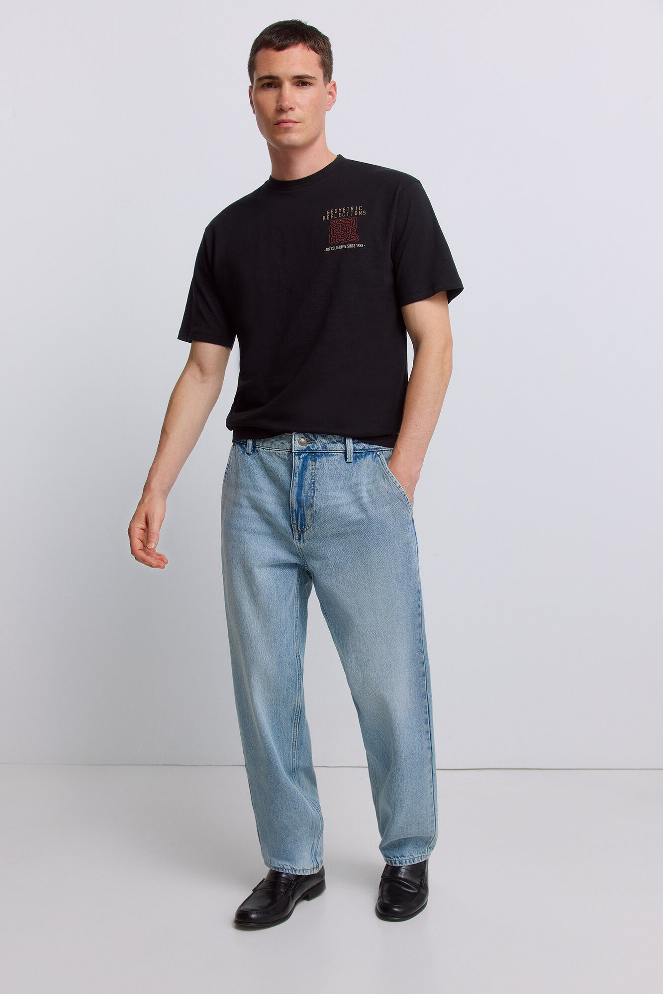 Springfield Playera geom&eacute;trica negro
