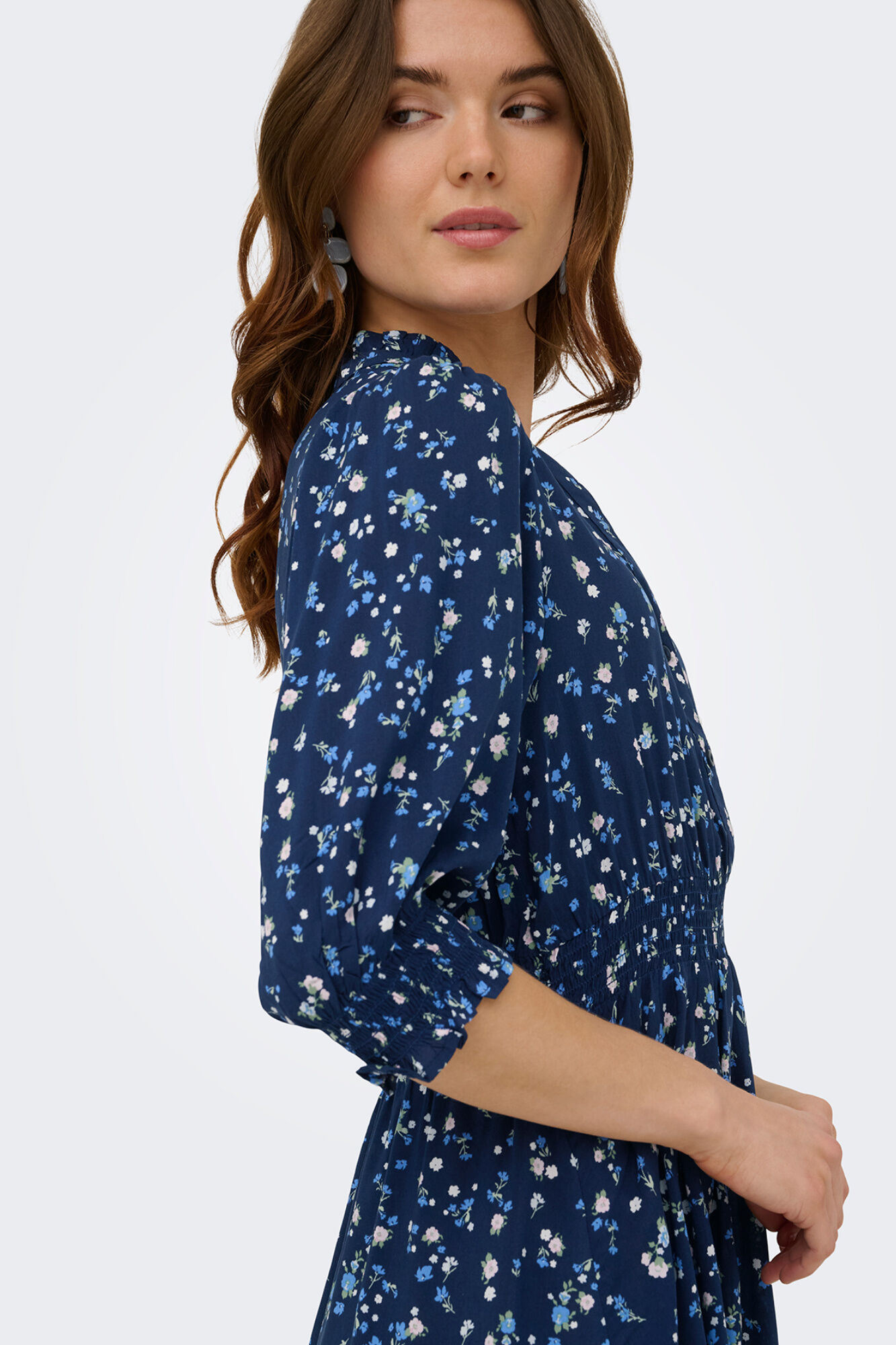 Only Vestido corto estampado marino