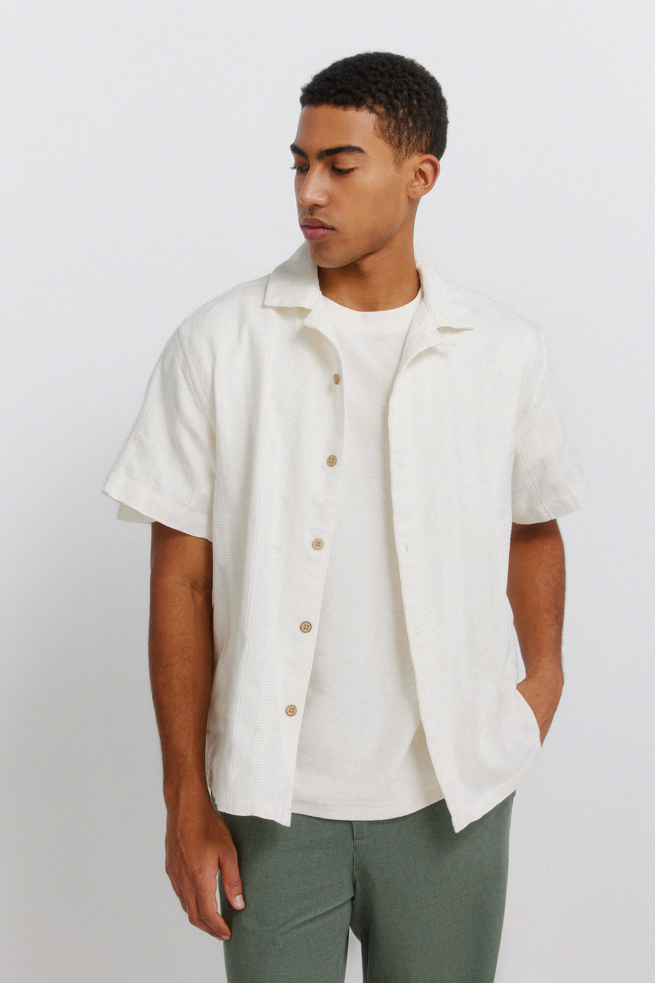 Springfield Camisa bowling manga corta de jacquard