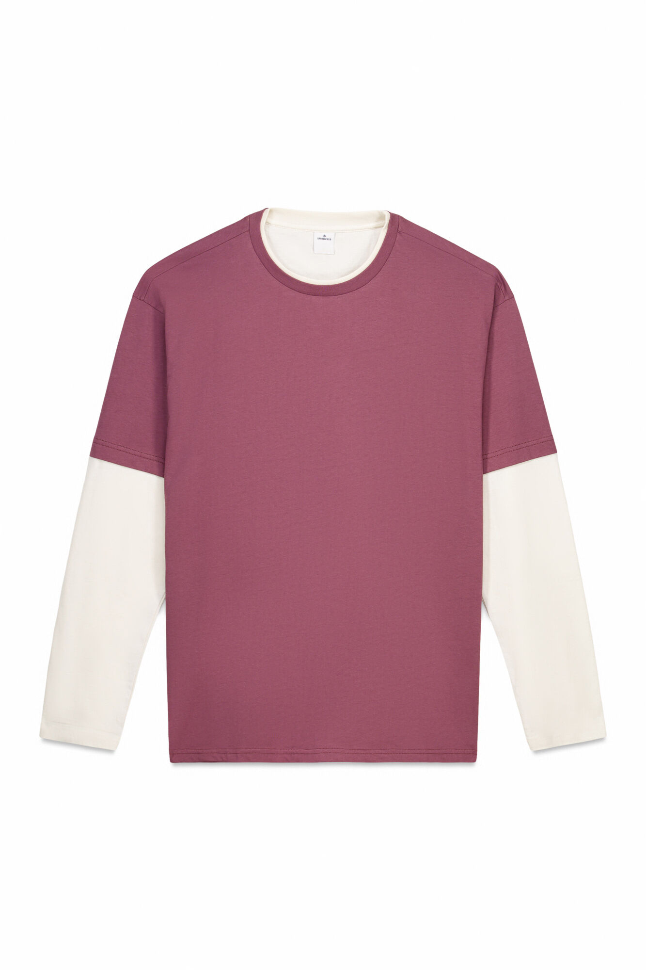 Springfield Playera de manga larga doble p&uacute;rpura