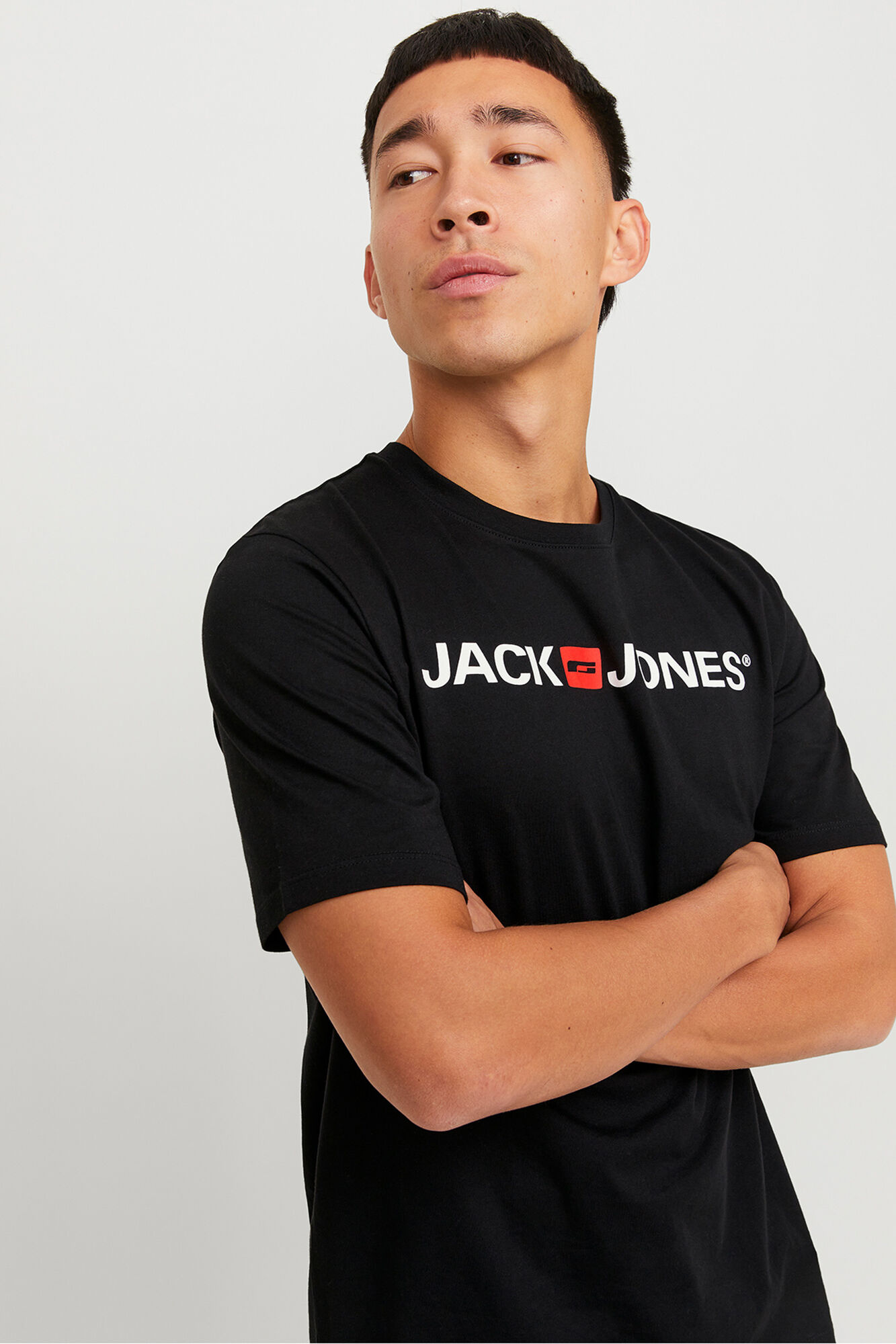 Jack & Jones Playera est&aacute;ndar fit negro