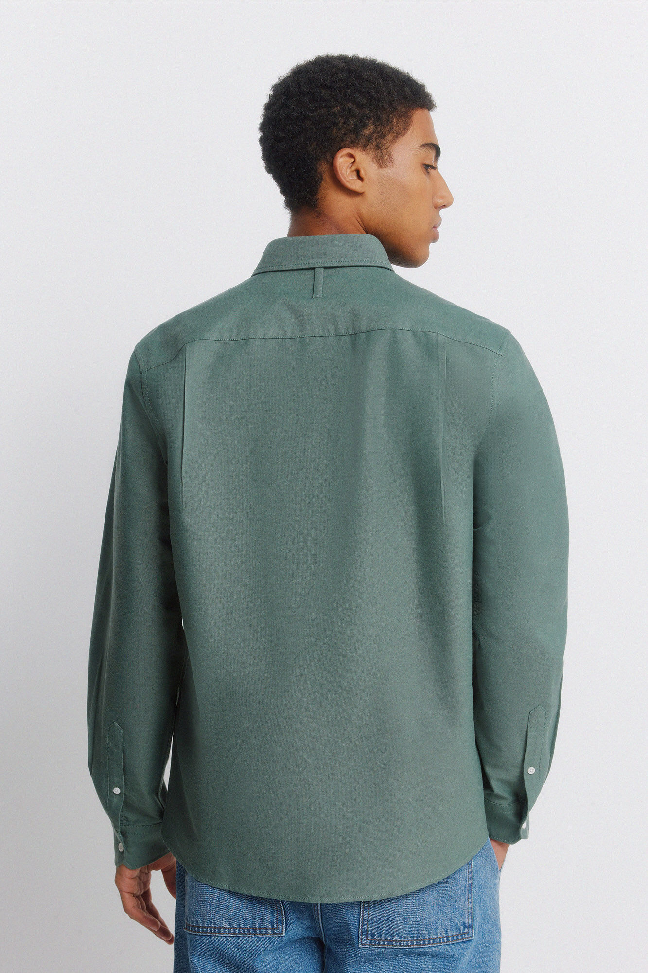 Springfield Camisa oxford sin arrugas verde