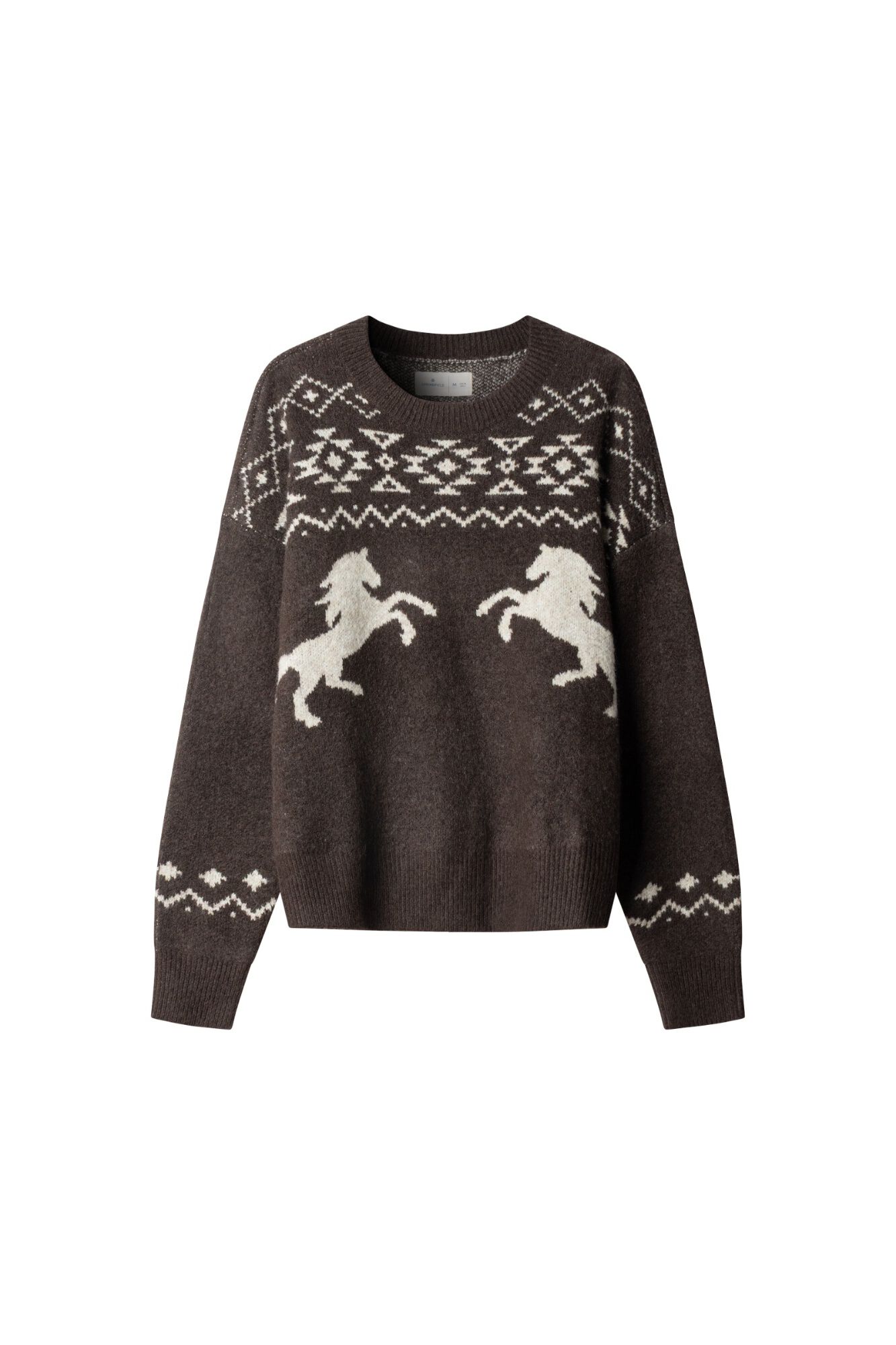 Springfield Su&eacute;ter jacquard de caballos caf&eacute;