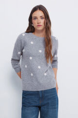 Springfield Jersey de puntos con intarsia gris