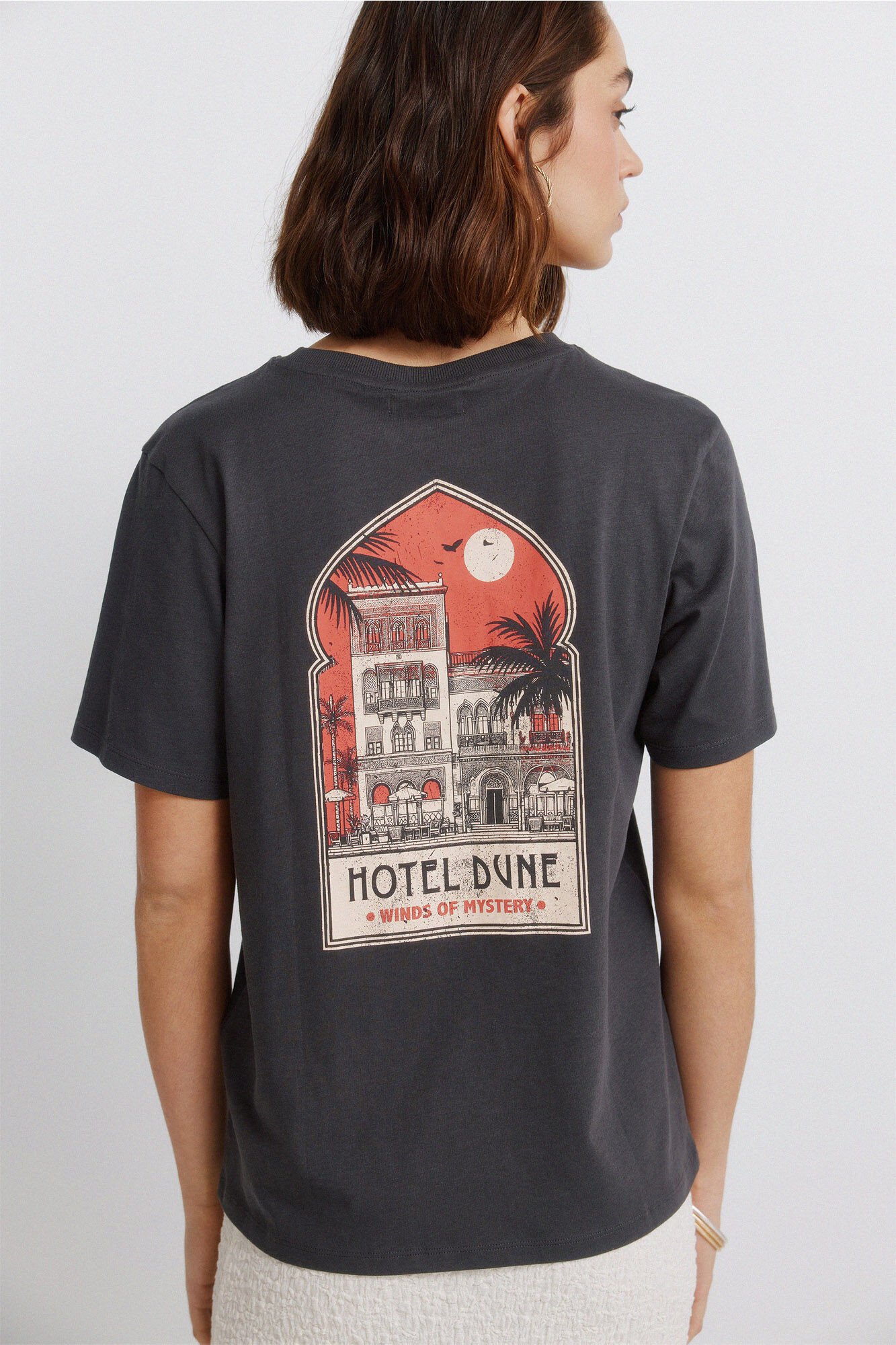 Springfield Playera manga corta estampado gris