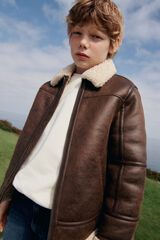 Springfield Kids Chamarra de aviador para ni&ntilde;os caf&eacute;