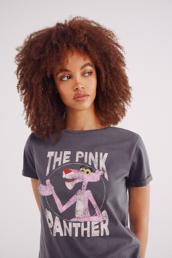 Springfield Playera "The pink panther" gris