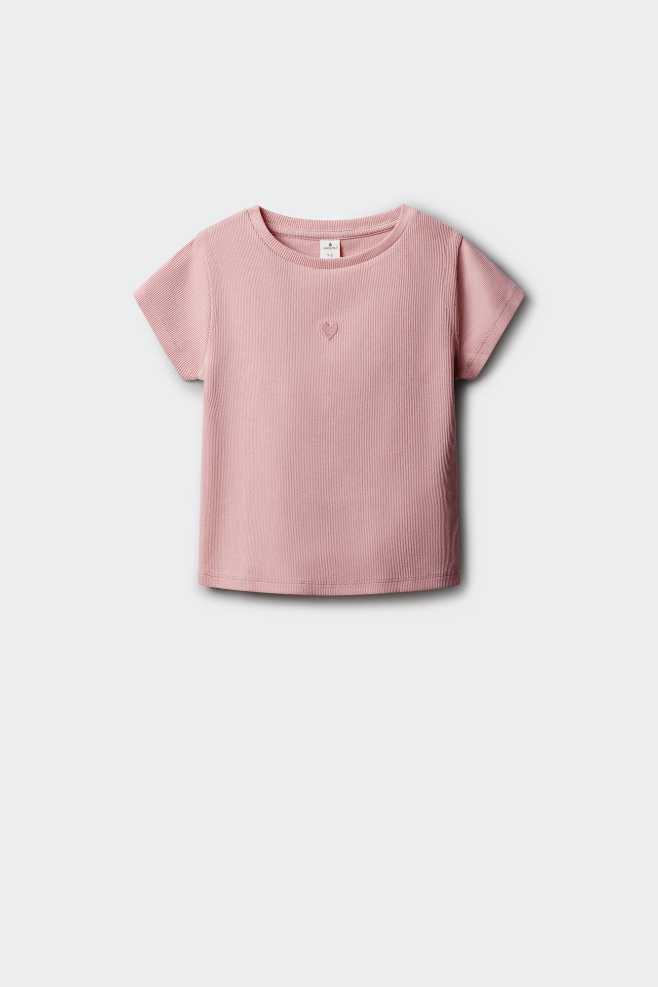 Springfield Kids Playera de manga corta acanalada para ni&ntilde;a rosa