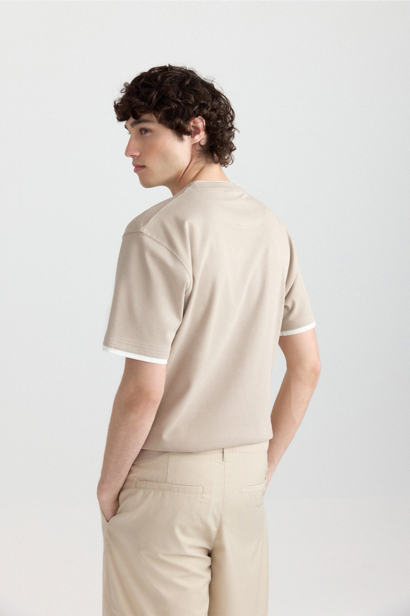 Springfield Playera doble interlock caf&eacute;