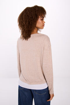 Springfield Playera combinada botones laterales café