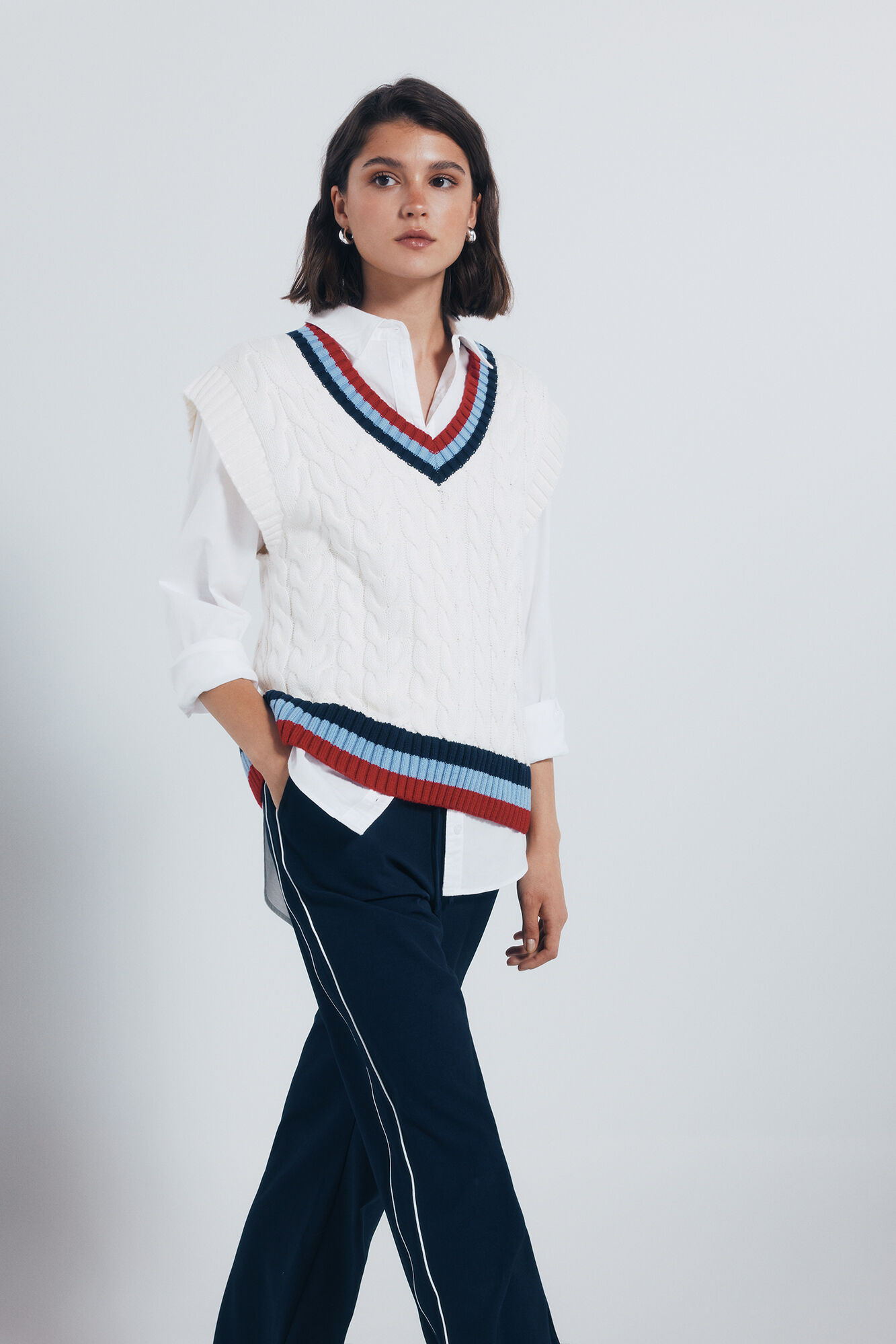 Springfield Pantal&oacute;n jogger rayas lateral marino