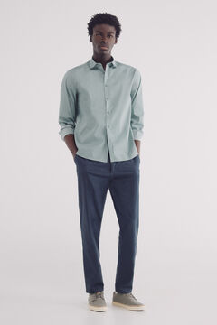Springfield Camisa popelín micro print easy care verde