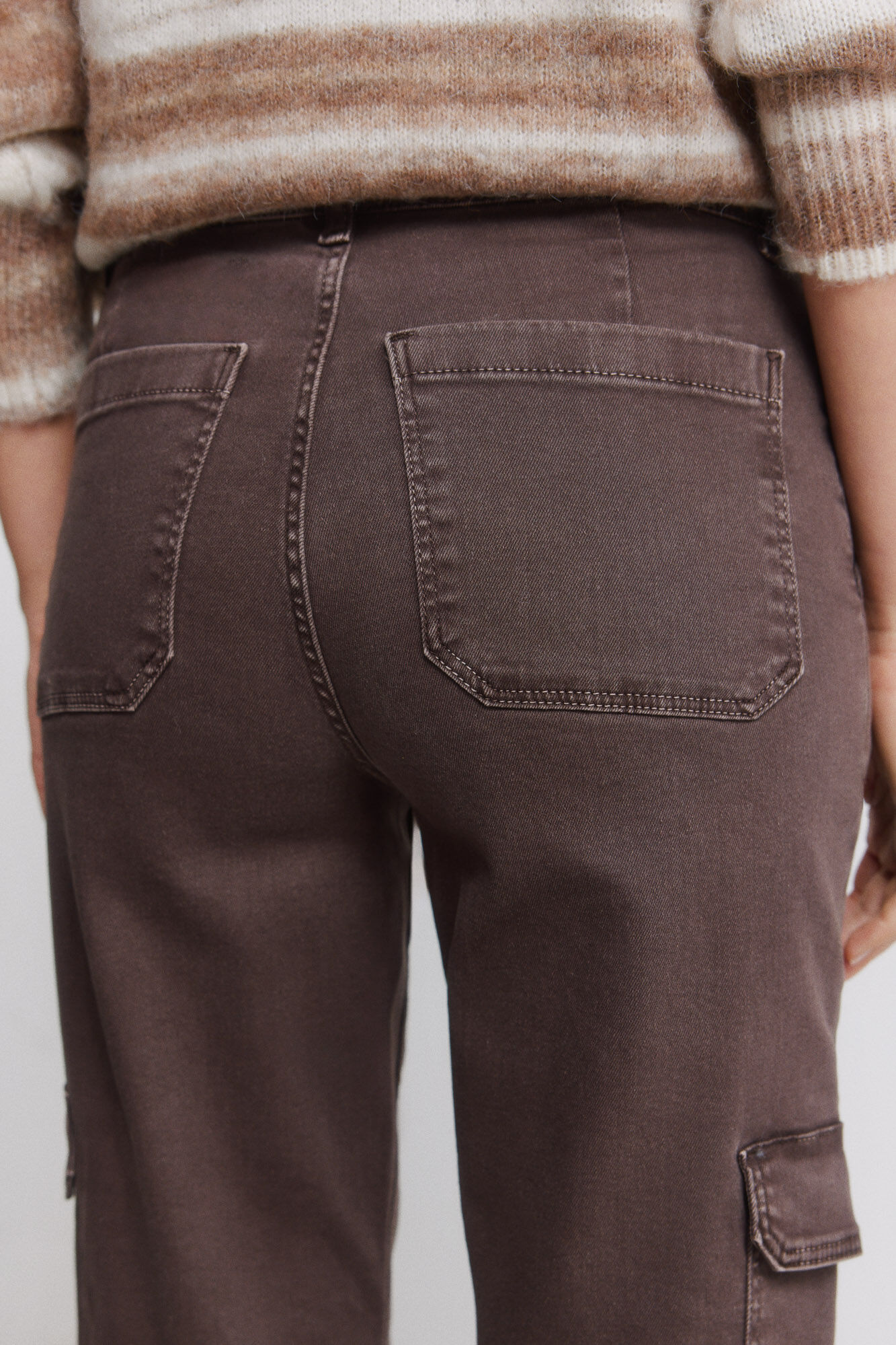 Springfield Pantalones cargo de algod&oacute;n caf&eacute;