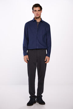 Springfield Camisa micro pata de gallo azulado