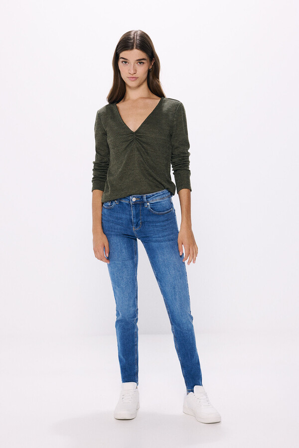 Springfield Jeans slim cropped azul