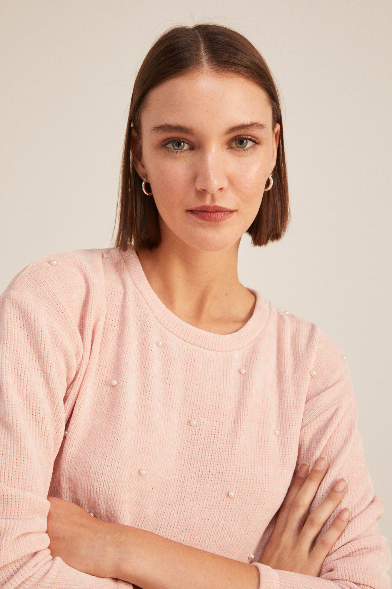 Springfield Playera Chenilla Perlas rosa