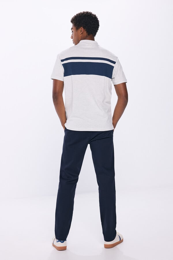 Springfield Pantalón chino vestir comfort slim fit azul