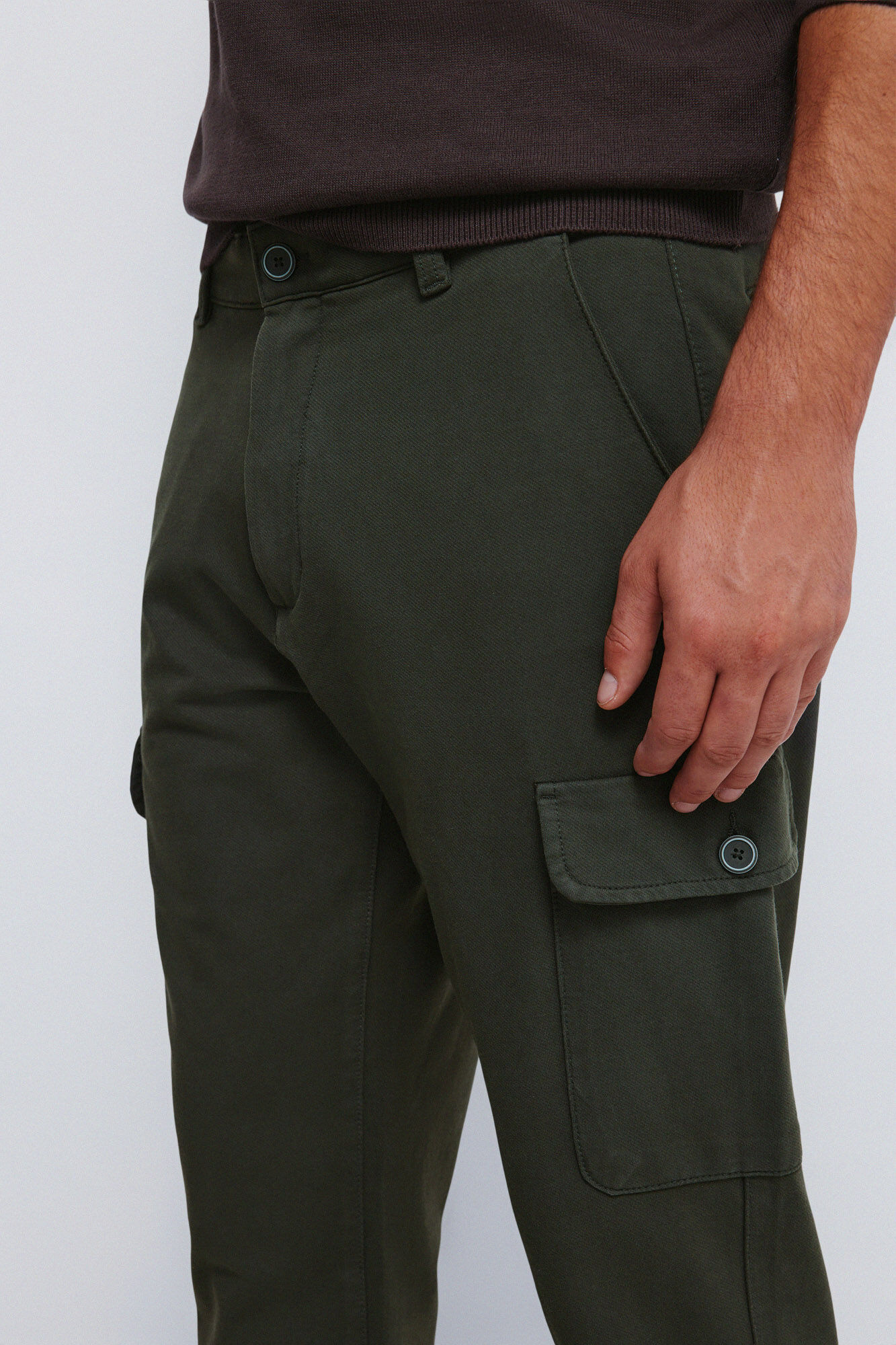 Springfield Pantal&oacute;n cargo de ajuste c&oacute;modo kaki