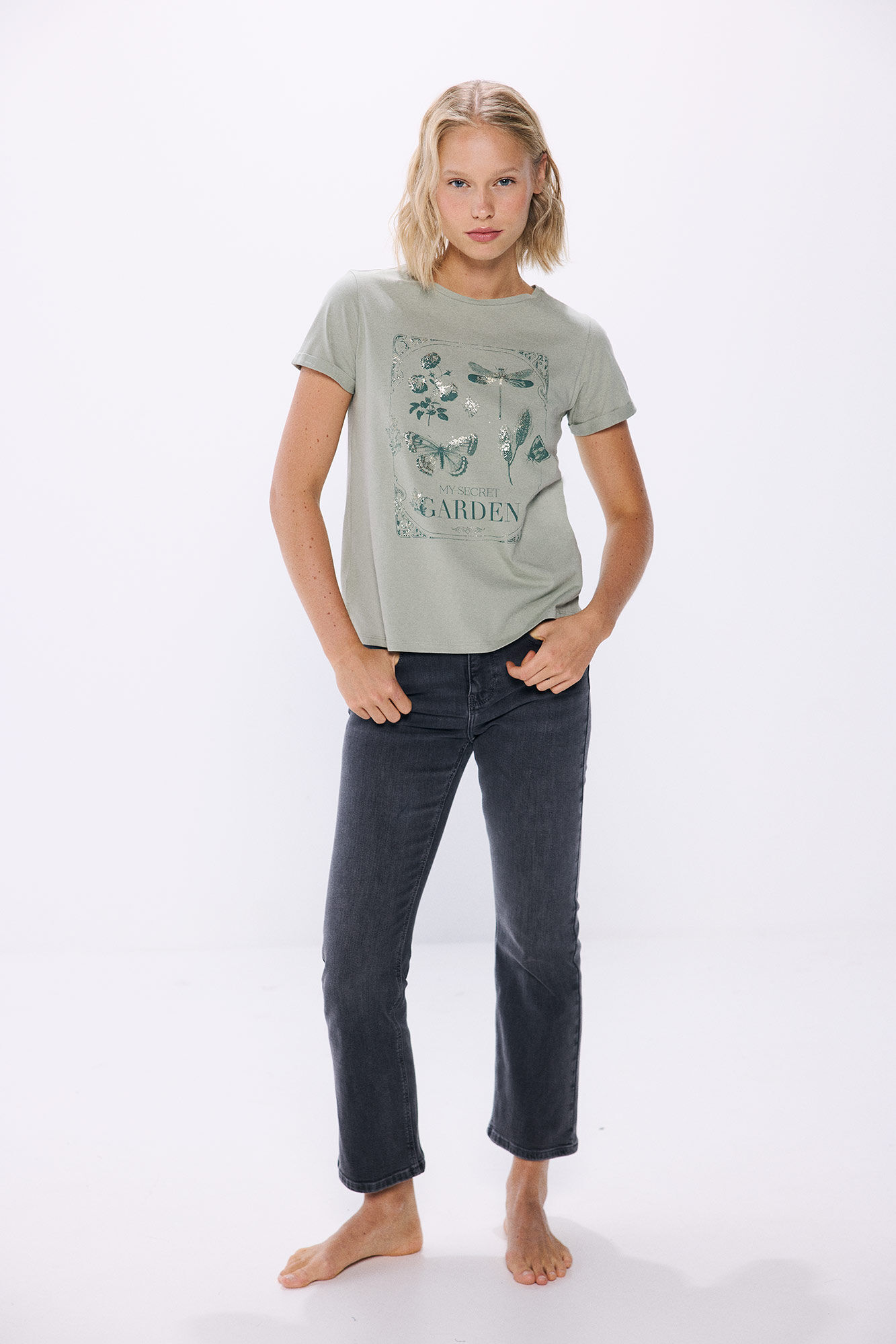 Springfield Playera gr&aacute;fica khaki