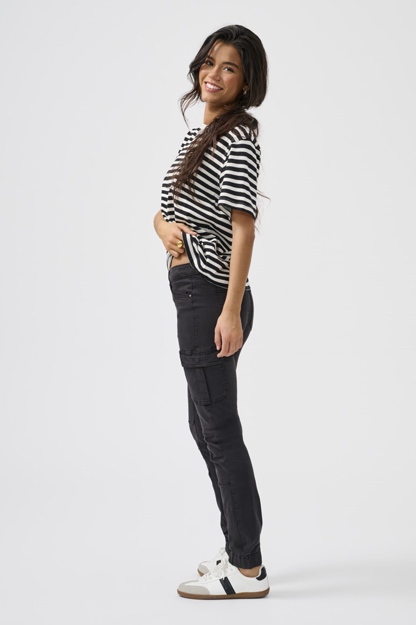 Only Pantal&oacute;n cargo slim fit negro