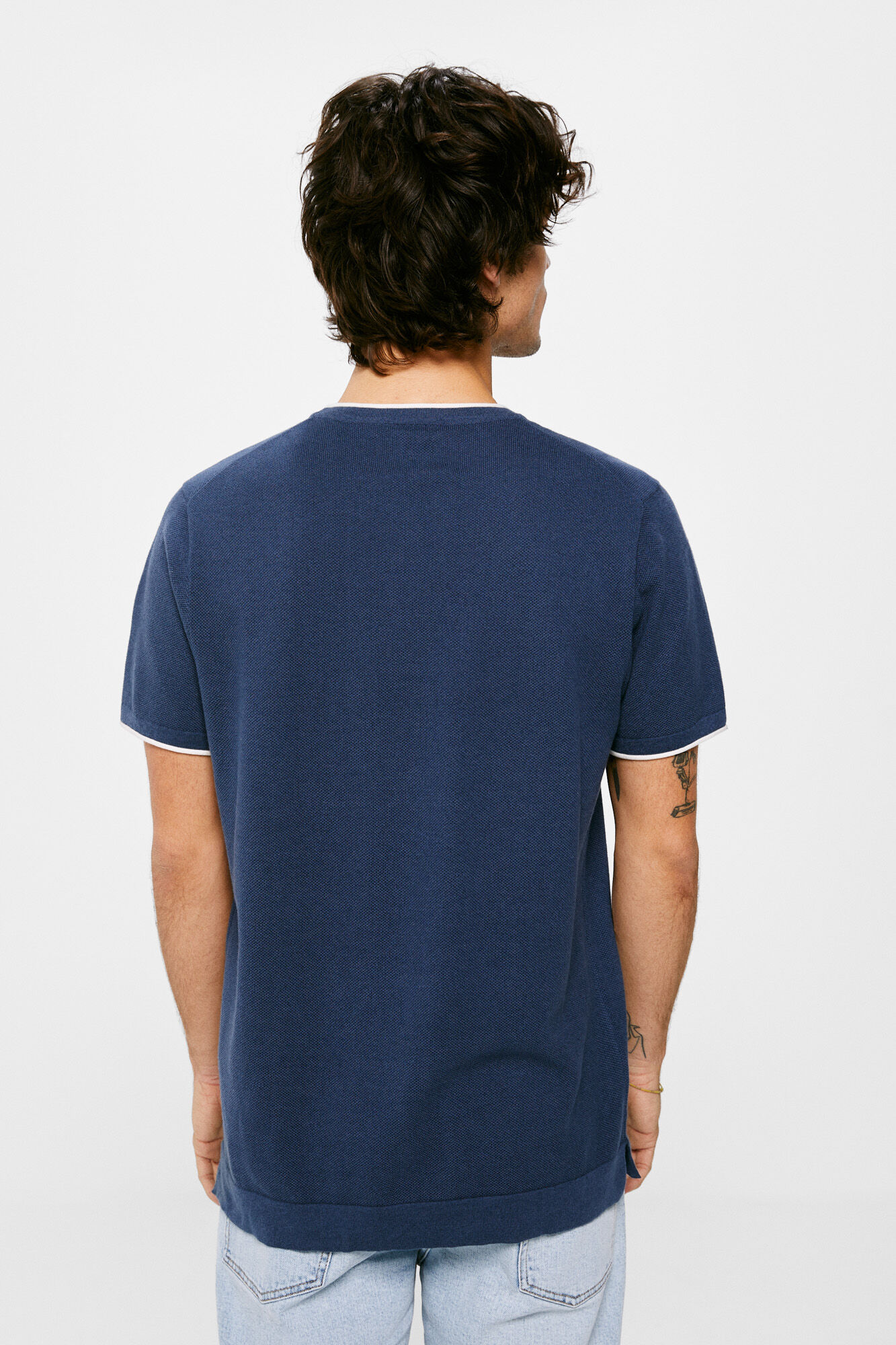 Springfield Playera punto torzal azul tinta