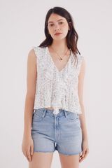 Springfield Top volantes florecitas estampado