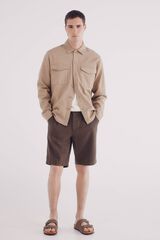 Springfield Bermuda lino slim fit café