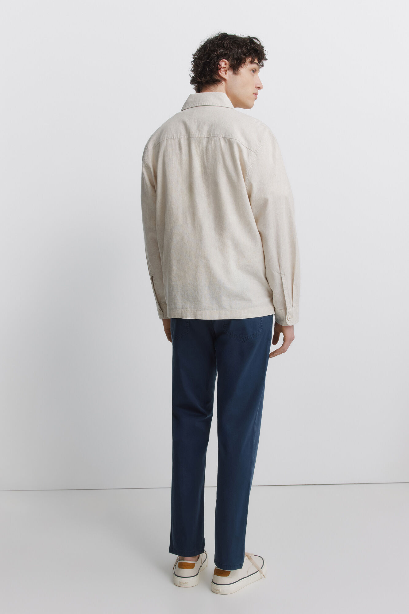 Springfield Pantal&oacute;n slim fit de 5 bolsillos lavado azulado