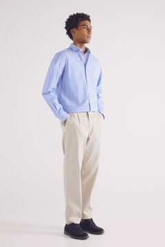 Springfield Camisa popelín rayas vestir azul indigo