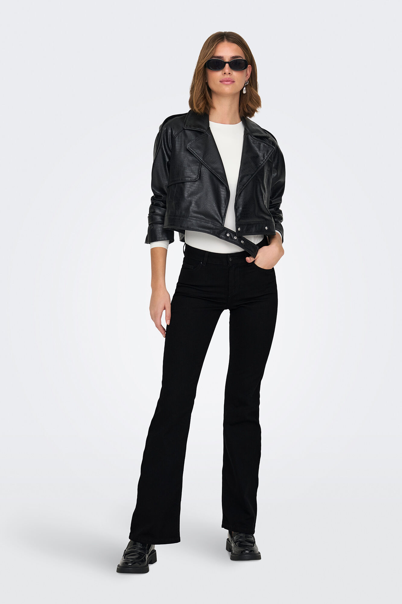 Only Jeans flare tiro medio