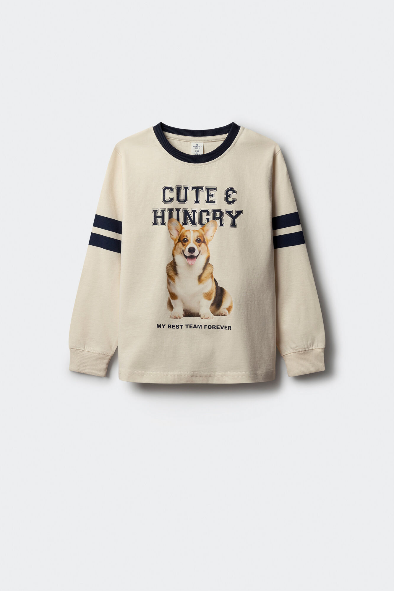 Springfield Kids Playera de manga larga de perro universitario para ni&ntilde;a blanco