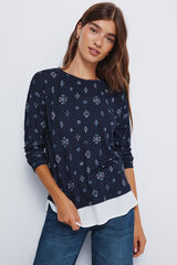 Springfield Playera estampada combinada  marino