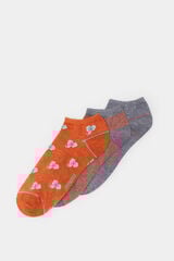 Springfield Pack 3 calcetines tobilleros elefantes naranja