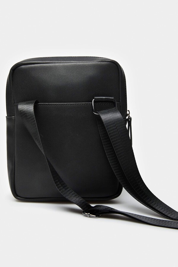 Springfield Bolso mediano cruzado efecto piel negro